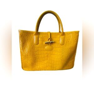 Longchamp Crocodile Embossed tote